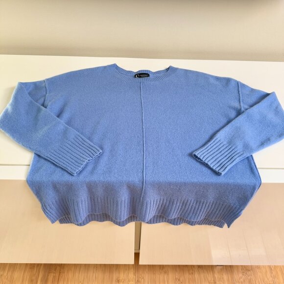 C by Bloomingdale's 100% Cashmere High-Low Crewneck Sweater - Picture 6 of 8